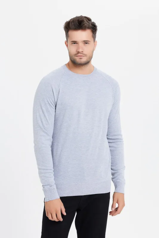 Men Grey Plain Sweater sold by Redtag