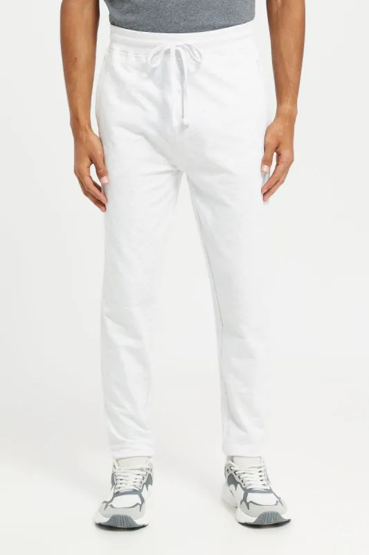 Men White Plain Joggers sold by Redtag