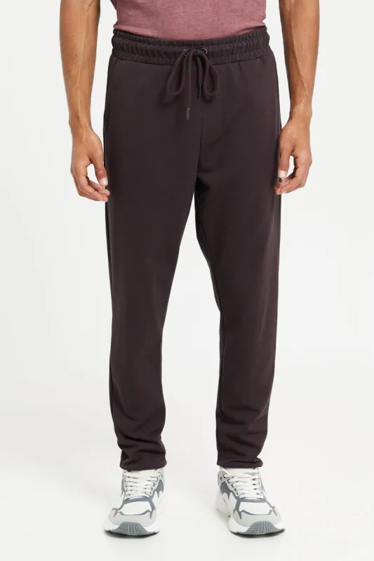 Men Burgundy Pique Joggers sold by Redtag