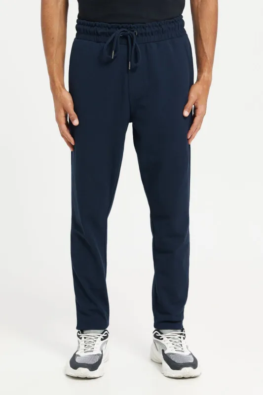 Men Navy Pique Joggers sold by Redtag