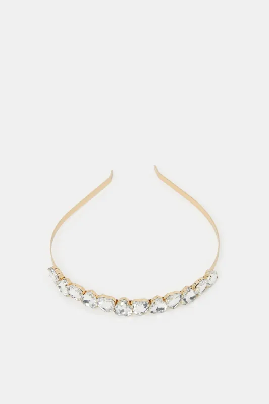 Women Silver Heart Beads Headband sold by Redtag