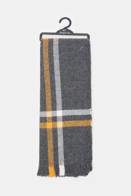 Men Charcoal Weighted Scarf sold by Redtag