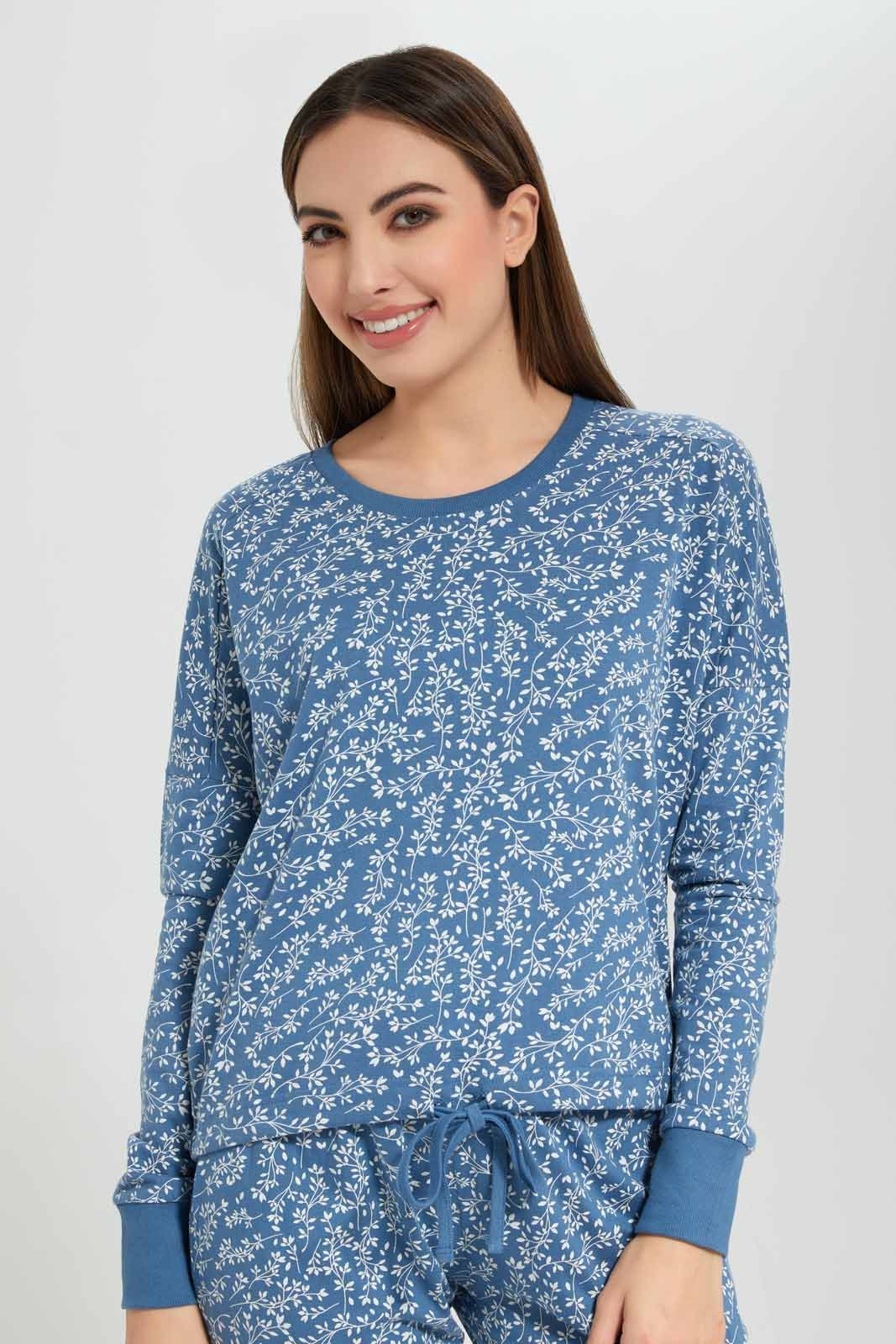 Women Blue Printed Pajama Set (2 Piece) sold by Redtag product image thumbnail 2