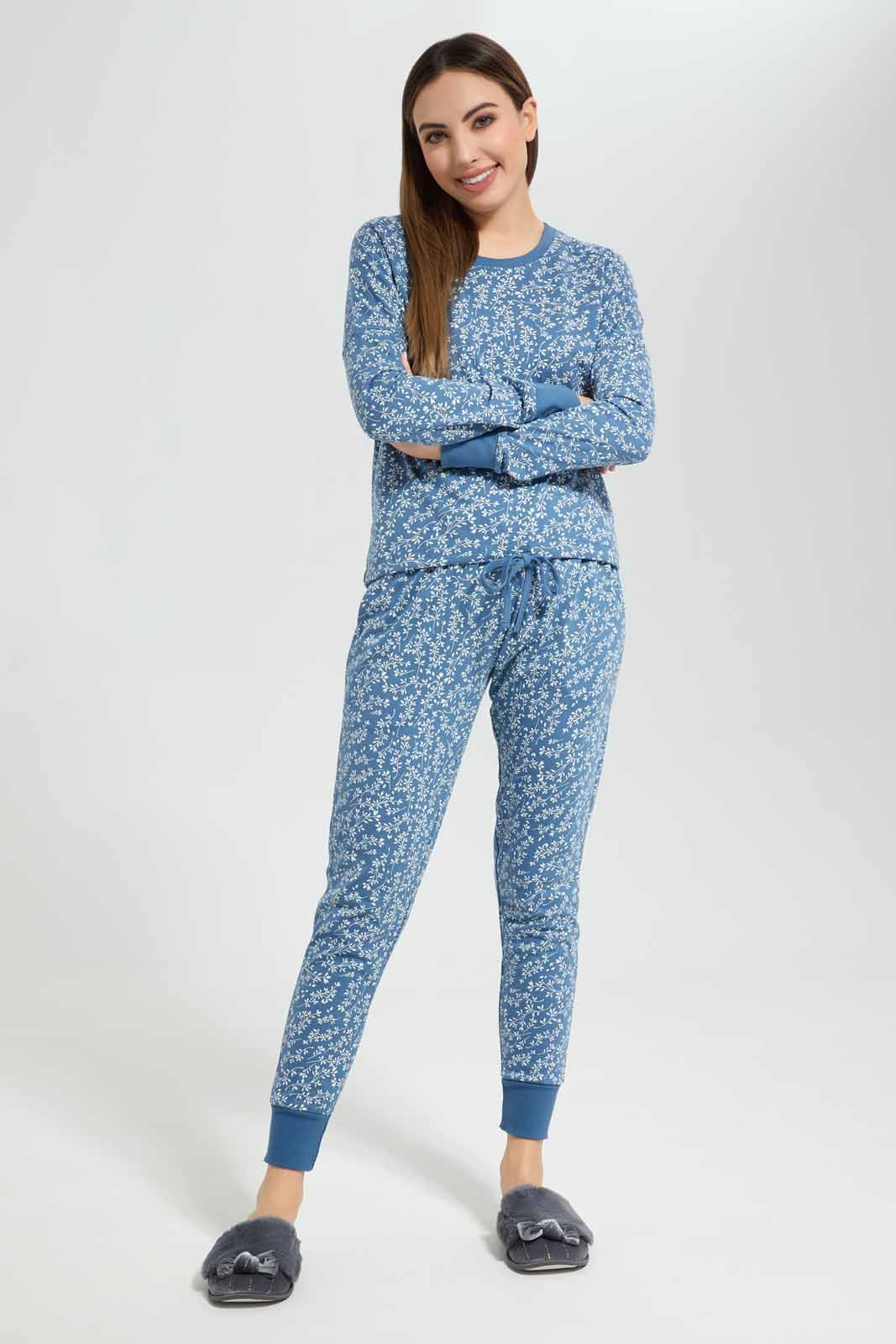 Women Blue Printed Pajama Set (2 Piece) sold by Redtag product image thumbnail 4