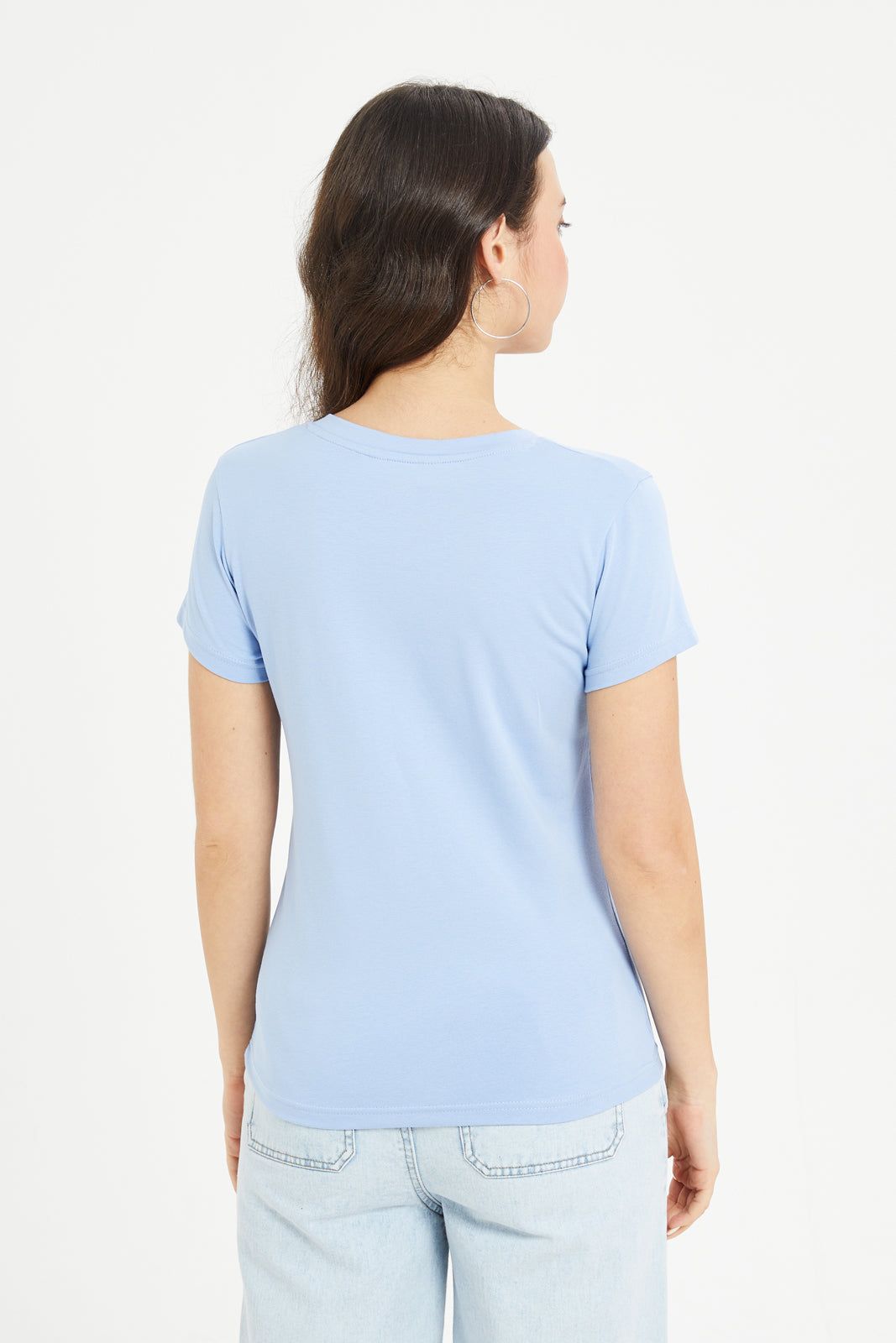 Women Blue Basic T-Shirt sold by Redtag product image thumbnail 3