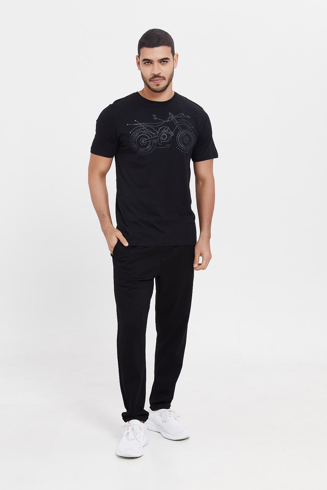 Men Black Graphic T-Shirt sold by Redtag product image thumbnail 2