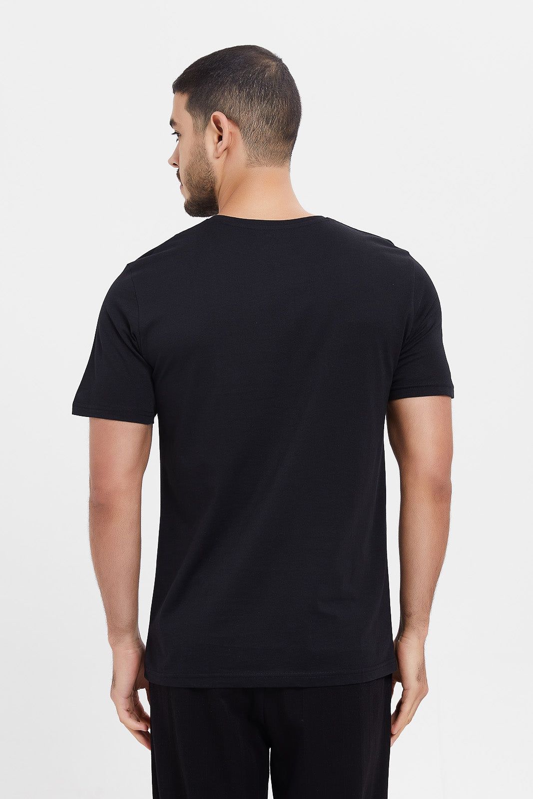 Men Black Graphic T-Shirt sold by Redtag product image thumbnail 3