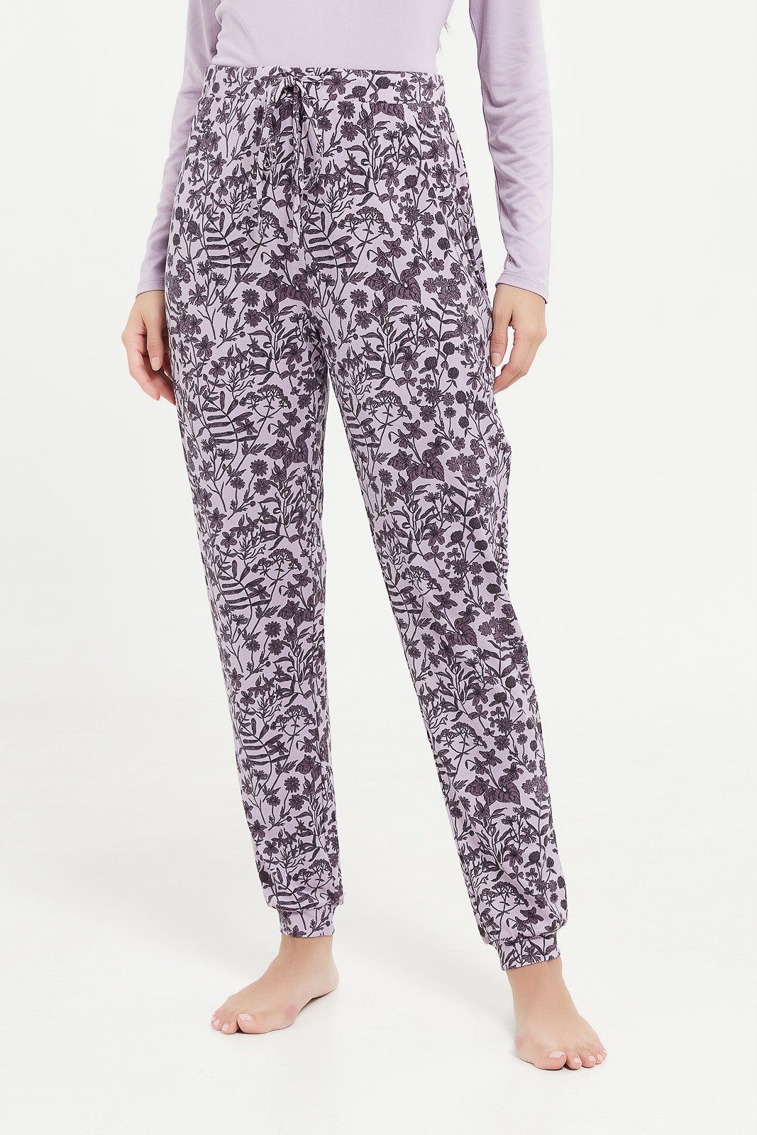 Women Lilac Printed Pyjama Set (2 Piece) sold by Redtag product image thumbnail 3