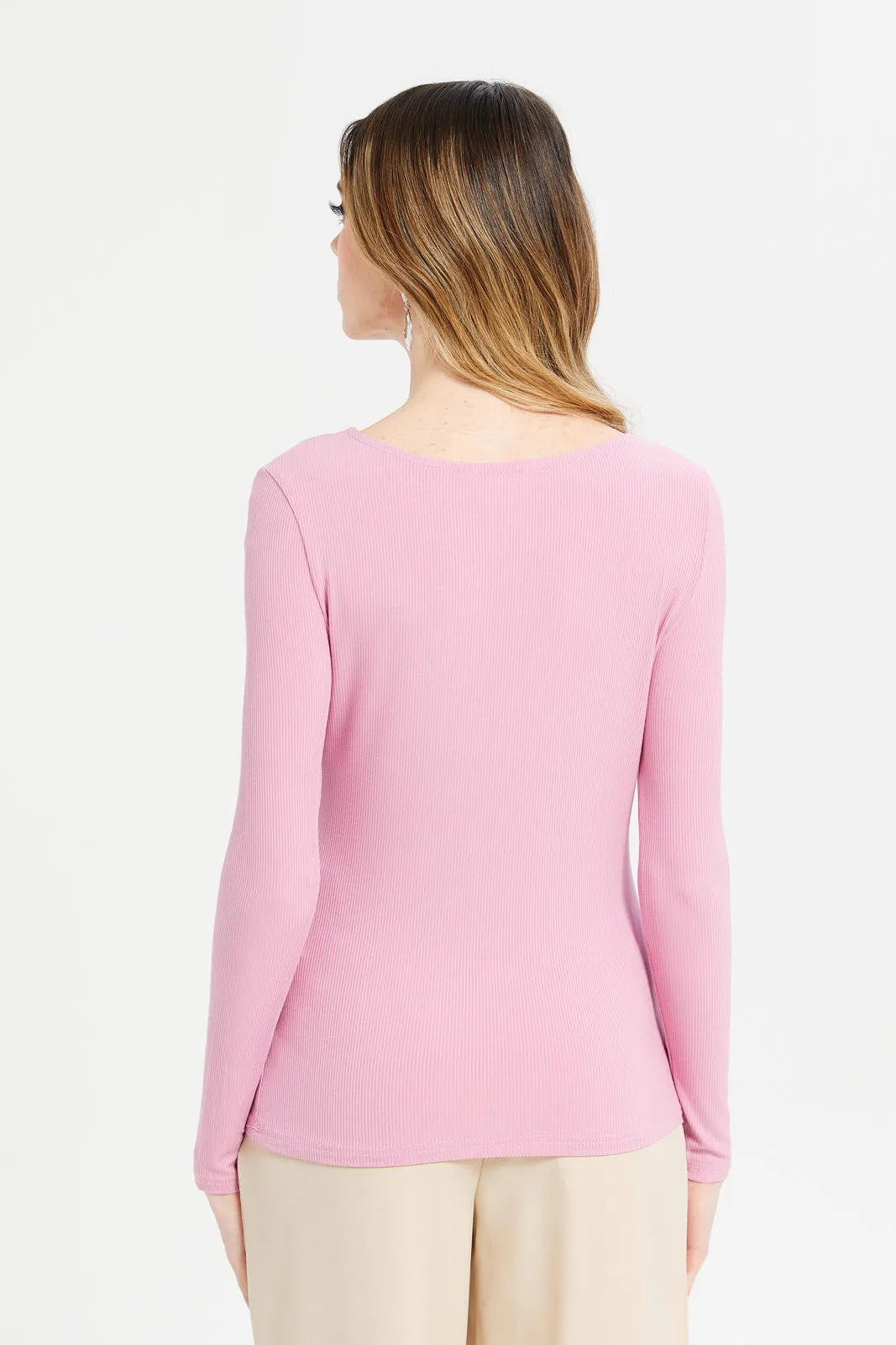 Women Pink Front Tie Top sold by Redtag product image thumbnail 3