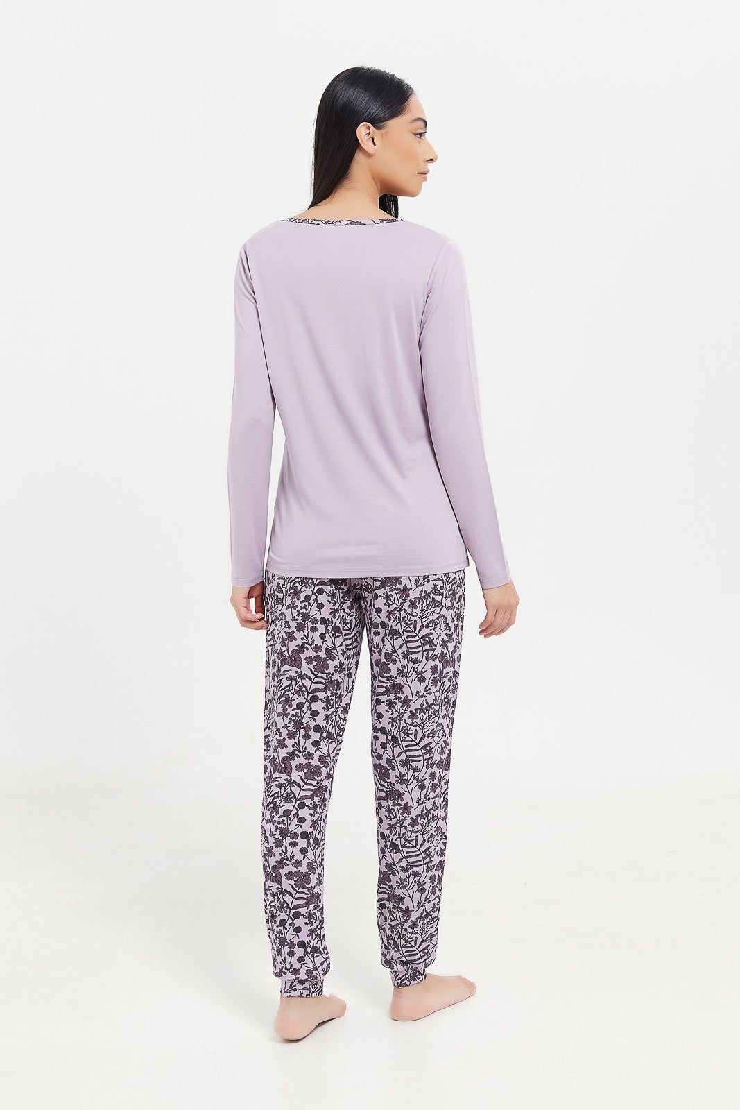 Women Lilac Printed Pyjama Set (2 Piece) sold by Redtag product image thumbnail 4