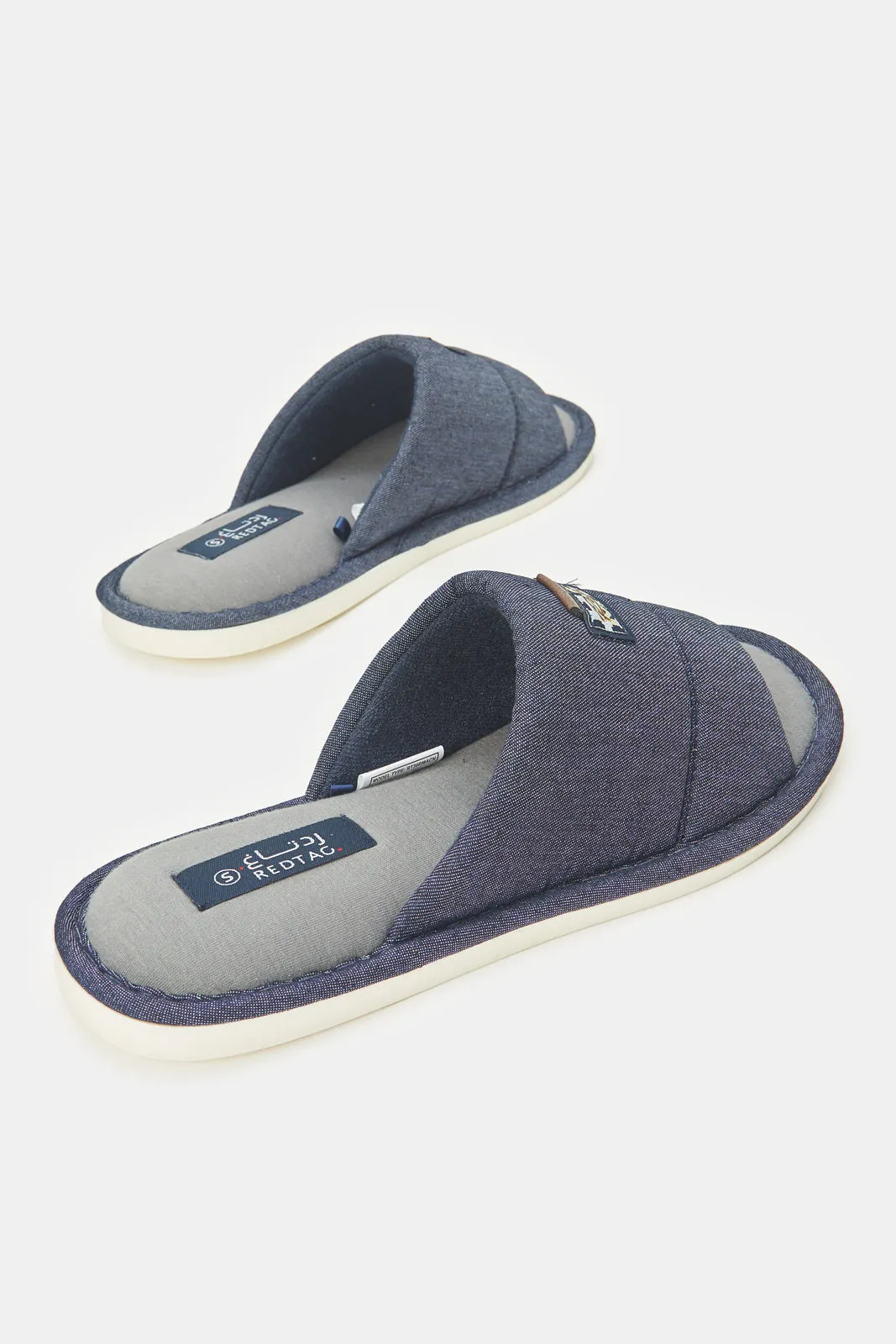 Men Navy Plain Textured Slipper sold by Redtag product image thumbnail 4