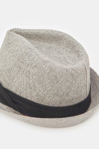 Men Charcoal Fedora Hats With Band sold by Redtag