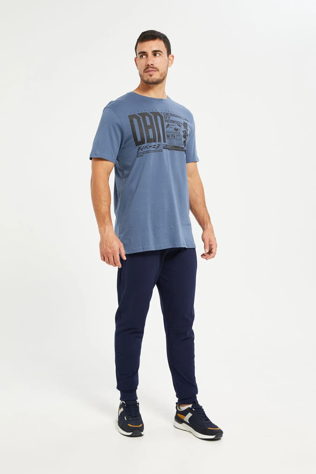 Men Blue Graphic T-Shirt sold by Redtag product image thumbnail 2
