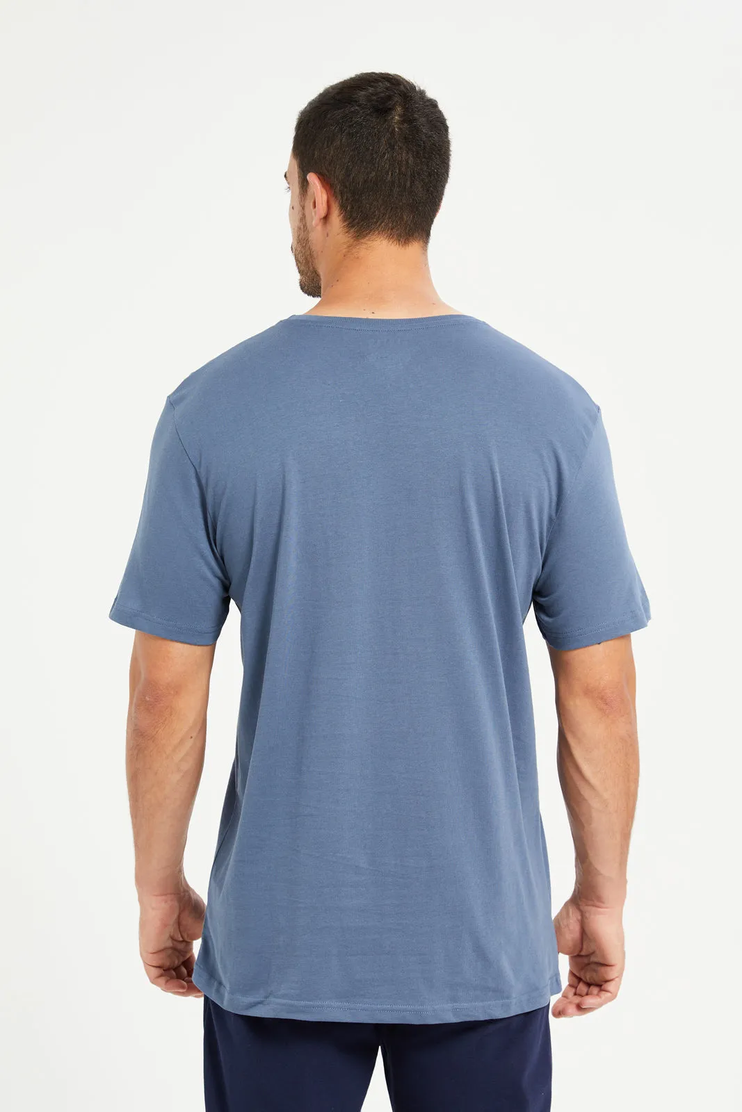 Men Blue Graphic T-Shirt sold by Redtag product image thumbnail 3