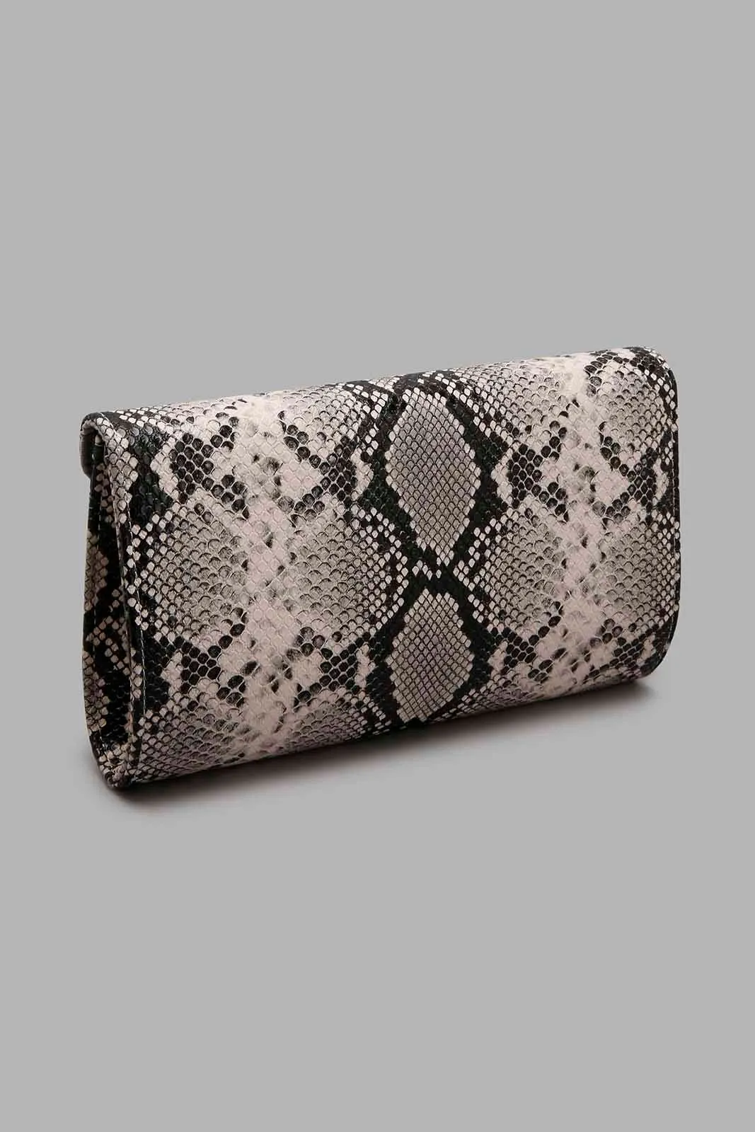 Beige And Black Croc Texture Clutch Bag sold by Redtag product image thumbnail 4