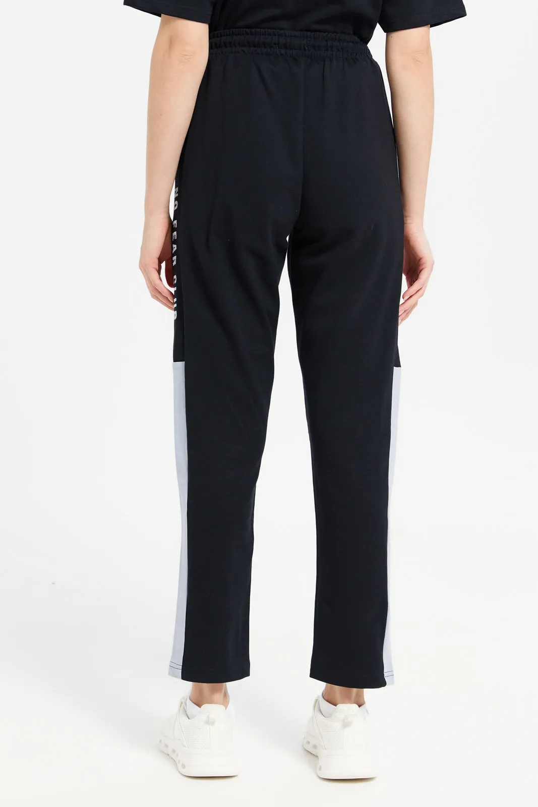 Women Black Track Pants With Print sold by Redtag product image thumbnail 3