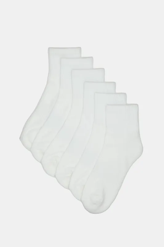 Men White Cushioned Socks (3 Pairs) sold by Redtag