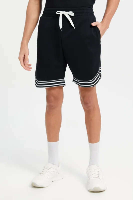 Men Black Elasticated Waistband Active Shorts sold by Redtag