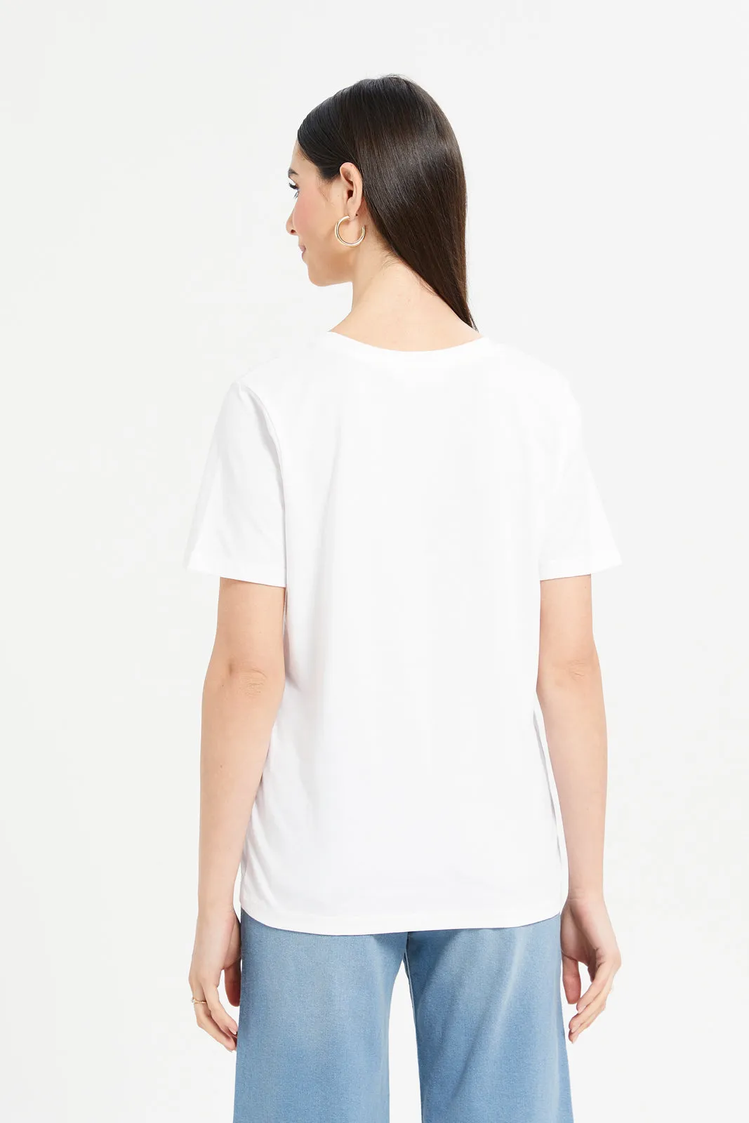 Women White Printed T-Shirt sold by Redtag product image thumbnail 4