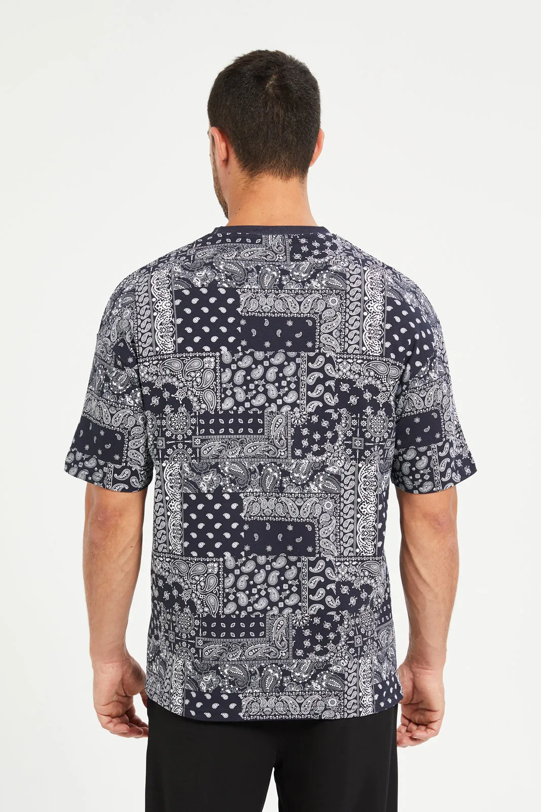 Men Grey Allover Print T-Shirt sold by Redtag product image thumbnail 3