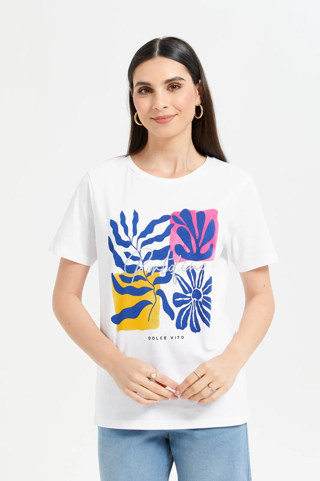 Women White Printed T-Shirt sold by Redtag
