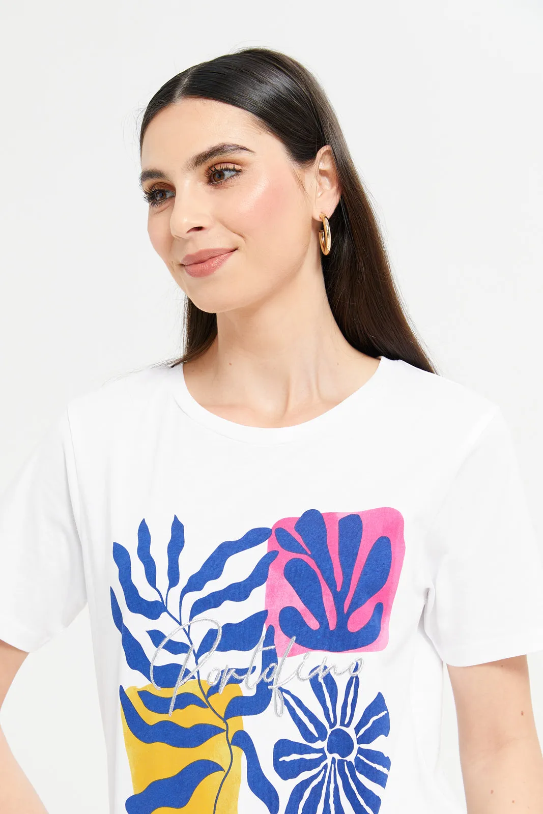 Women White Printed T-Shirt sold by Redtag product image thumbnail 3