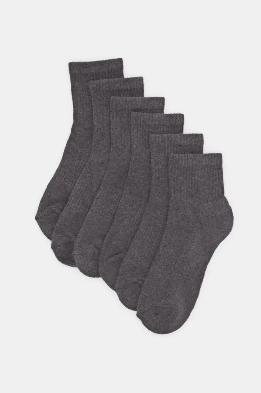 Men Charcoal Cushioned Ankle Socks (3 Pairs) sold by Redtag