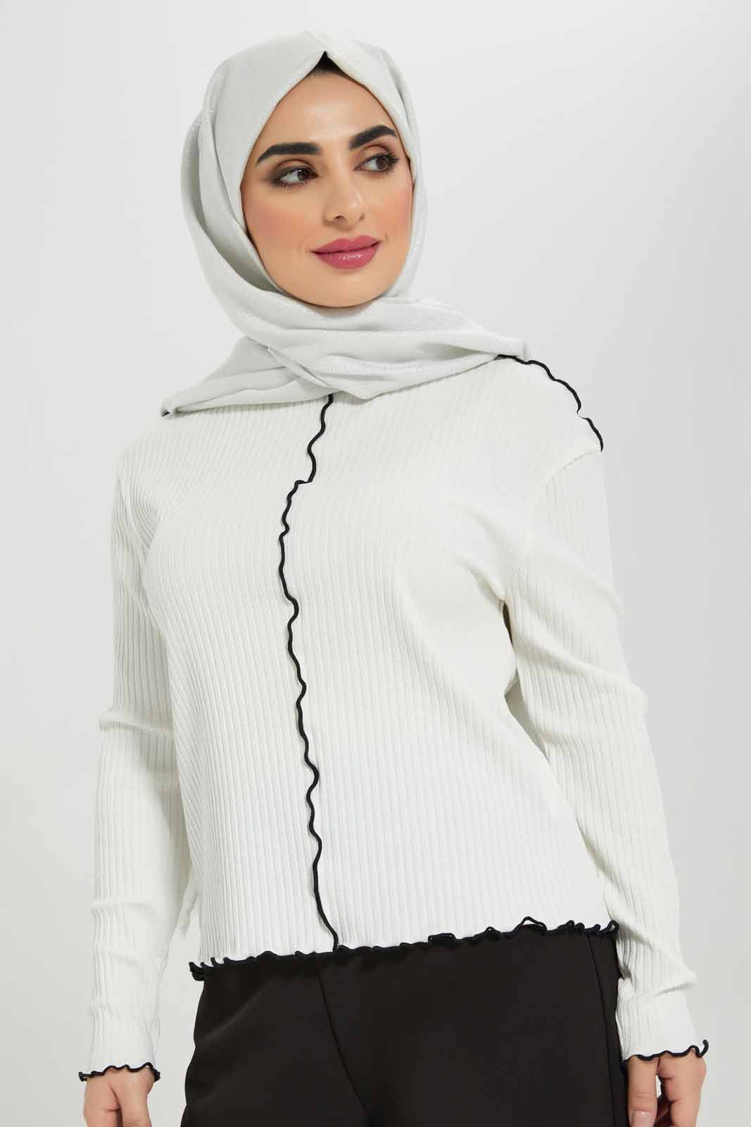 Women Ivory Ribbed Top sold by Redtag