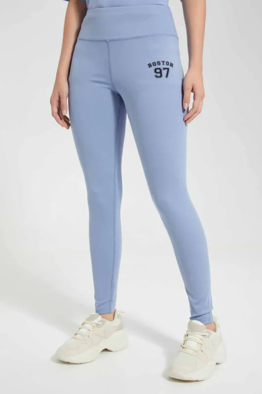 Blue Placement Print Active Legging sold by Redtag