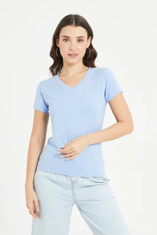 Women Blue Basic T-Shirt sold by Redtag