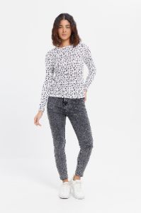 Women White Floral Print Crew Neck T-Shirt sold by Redtag