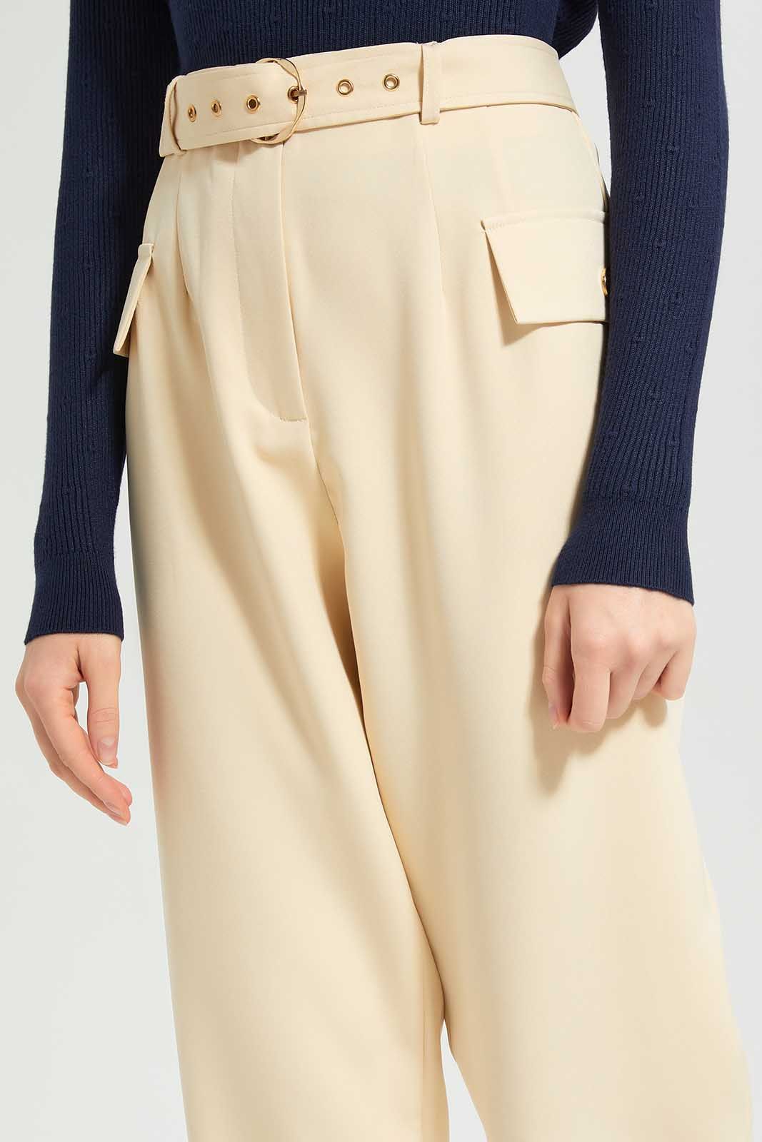 Women Beige Belted Trouser With Side Pockets sold by Redtag product image thumbnail 4