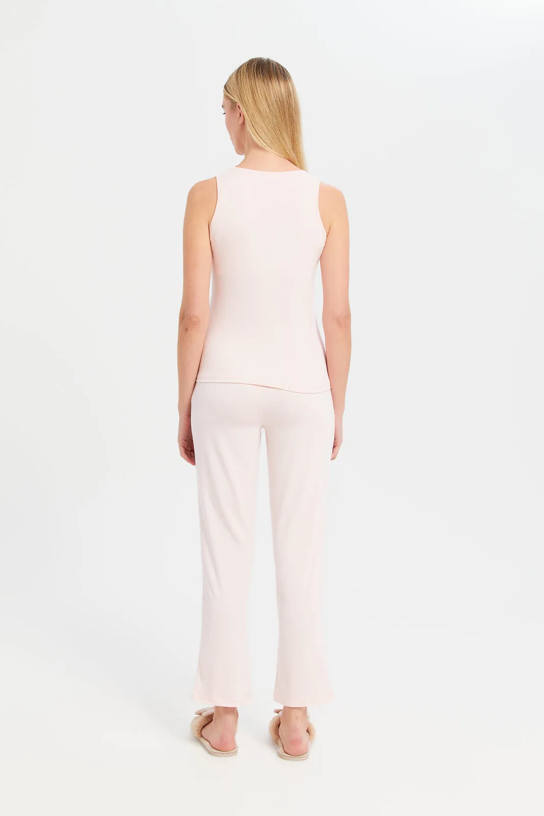 Women Pink And Black Long Cami Set (2 Piece) sold by Redtag product image thumbnail 4