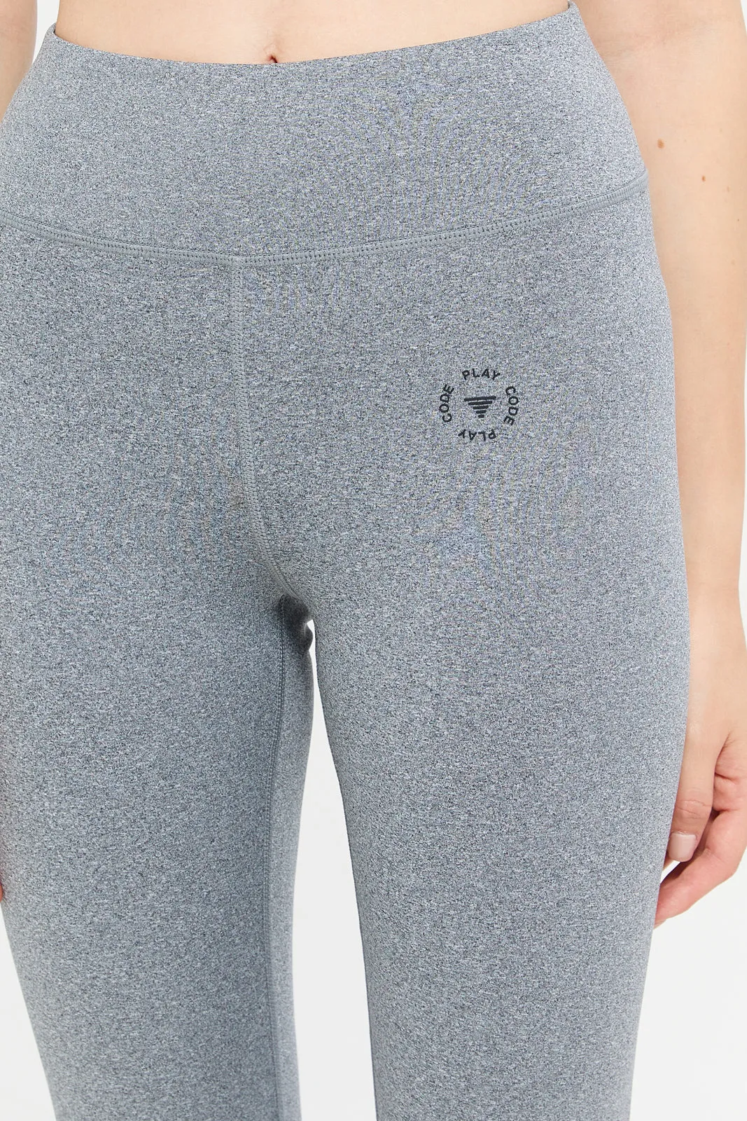 Women Grey Solid Performance Active Pants sold by Redtag product image thumbnail 4