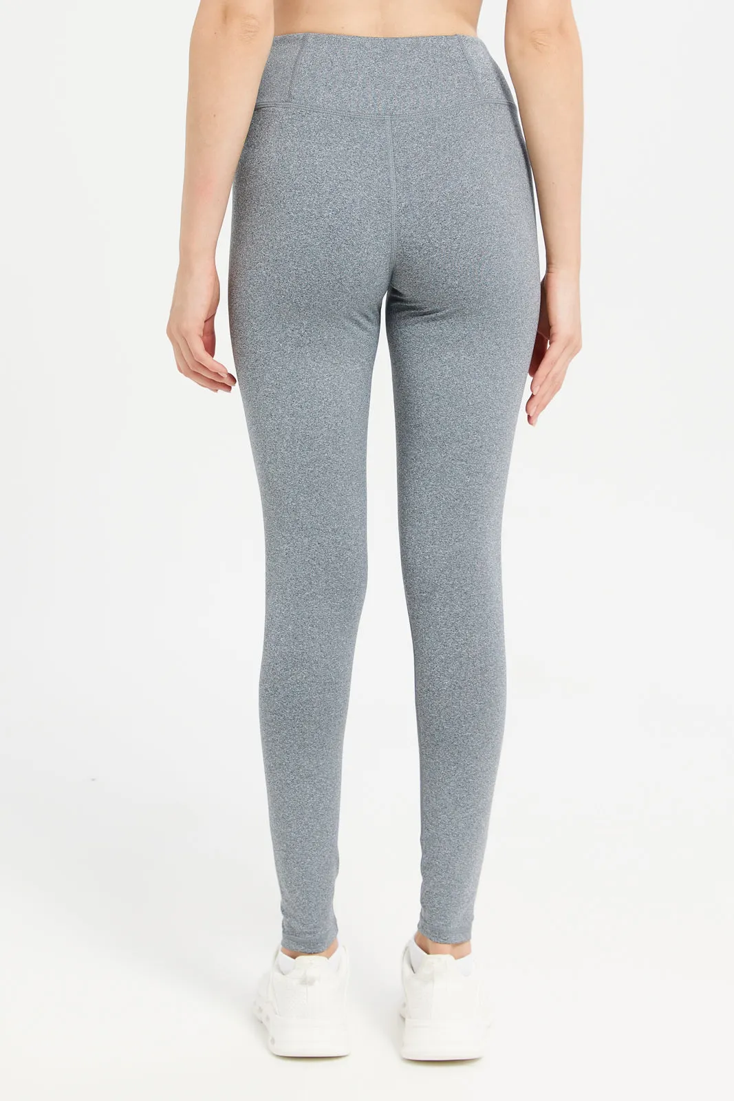 Women Grey Solid Performance Active Pants sold by Redtag product image thumbnail 3