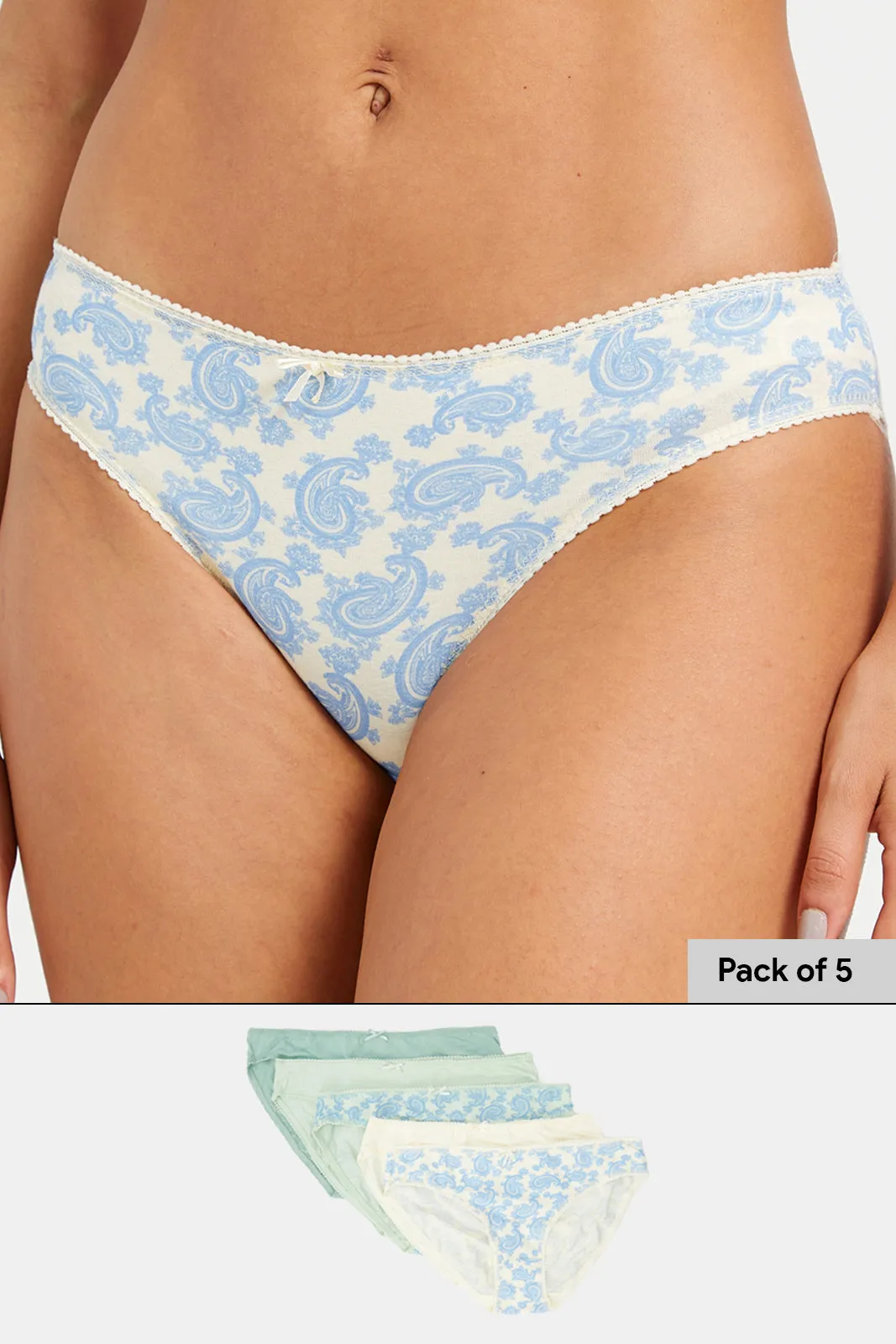 Women Assorted Printed Bikini Brief Set (Pack of 5) sold by Redtag