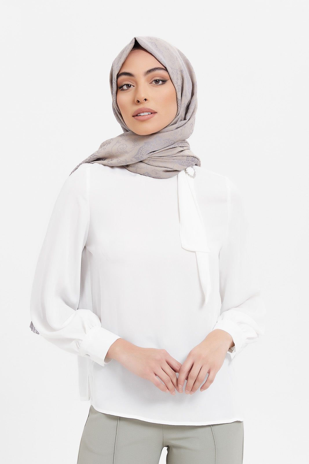 Women Ivory Neck Trim Detailed Blouse sold by Redtag