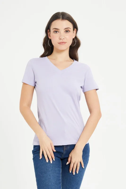 Women Lilac Basic T-Shirt sold by Redtag