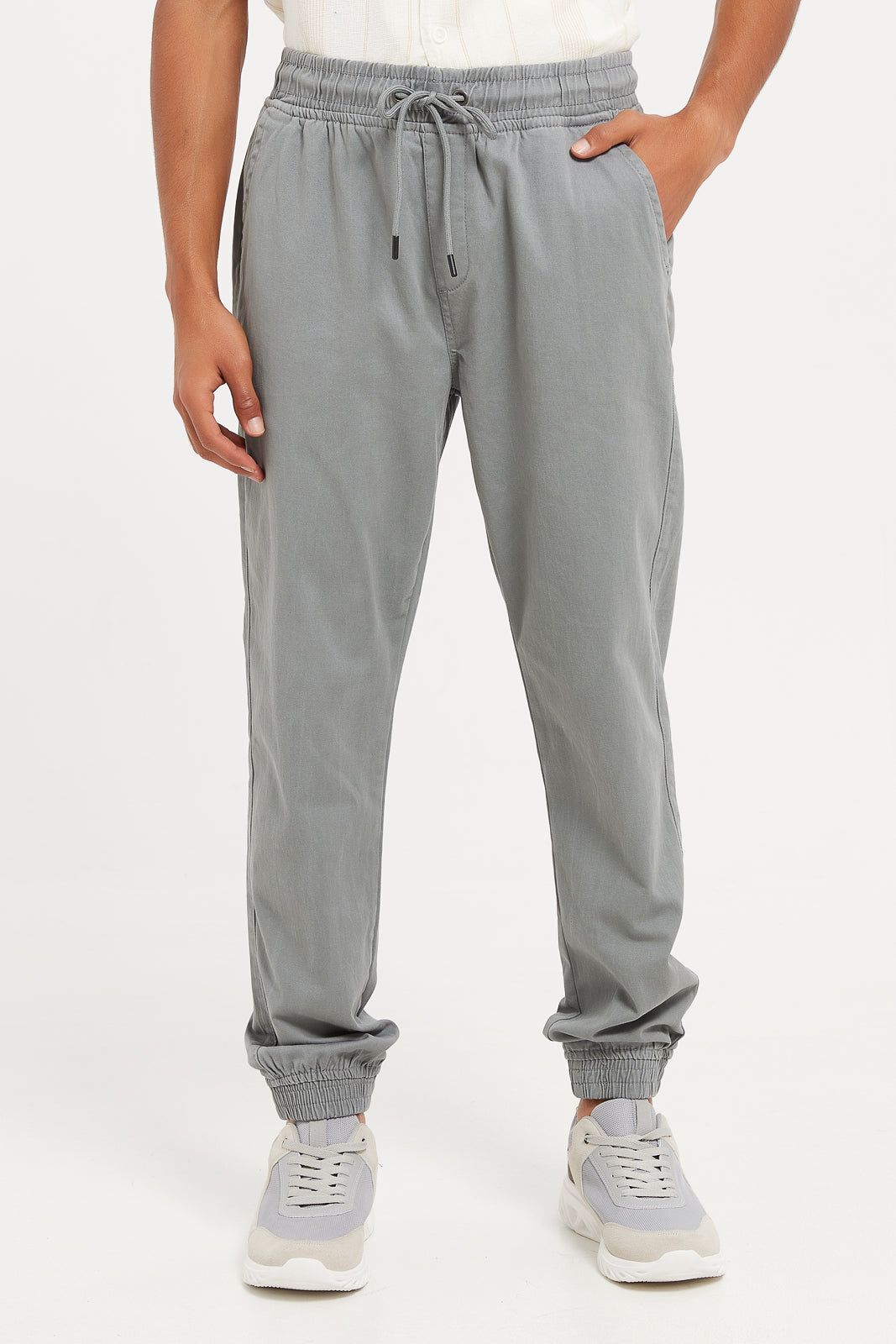 Men Grey Plain Pull On Joggers sold by Redtag