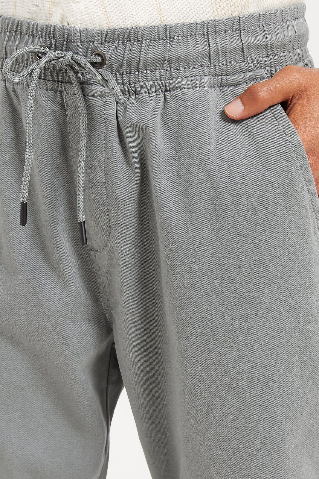 Men Grey Plain Pull On Joggers sold by Redtag product image thumbnail 4