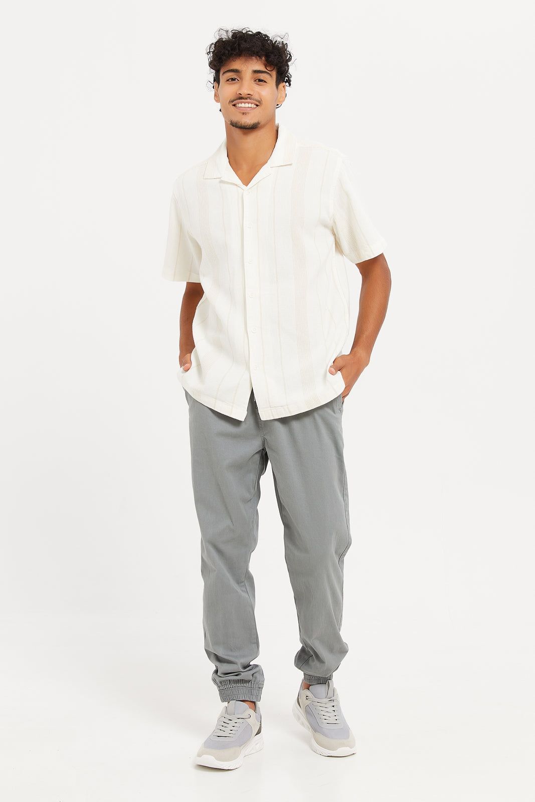 Men Grey Plain Pull On Joggers sold by Redtag product image thumbnail 2