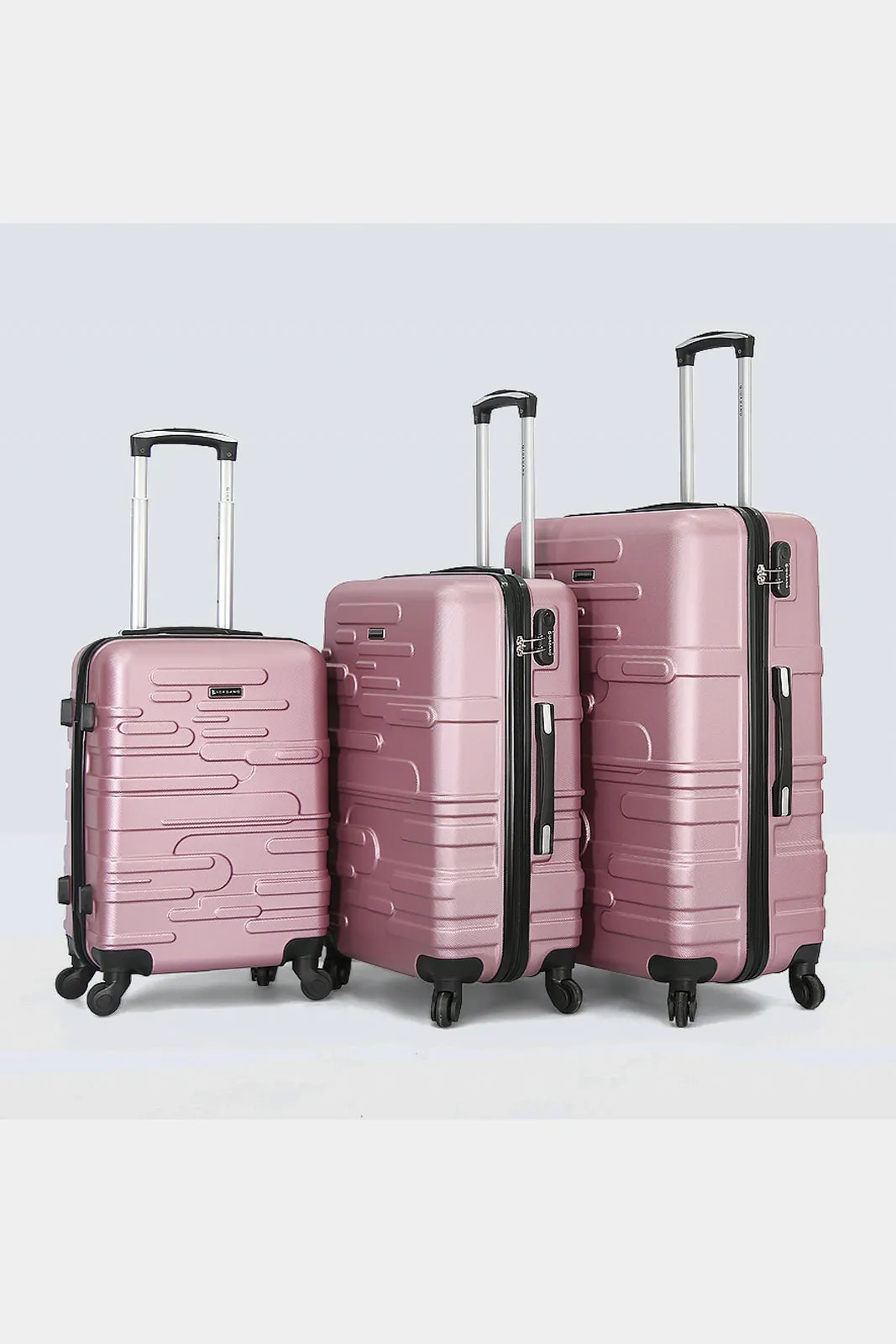 Pink Textured 3 Piece Trolley Set With Tsa Lock (20,24,28 Inch) sold by Redtag