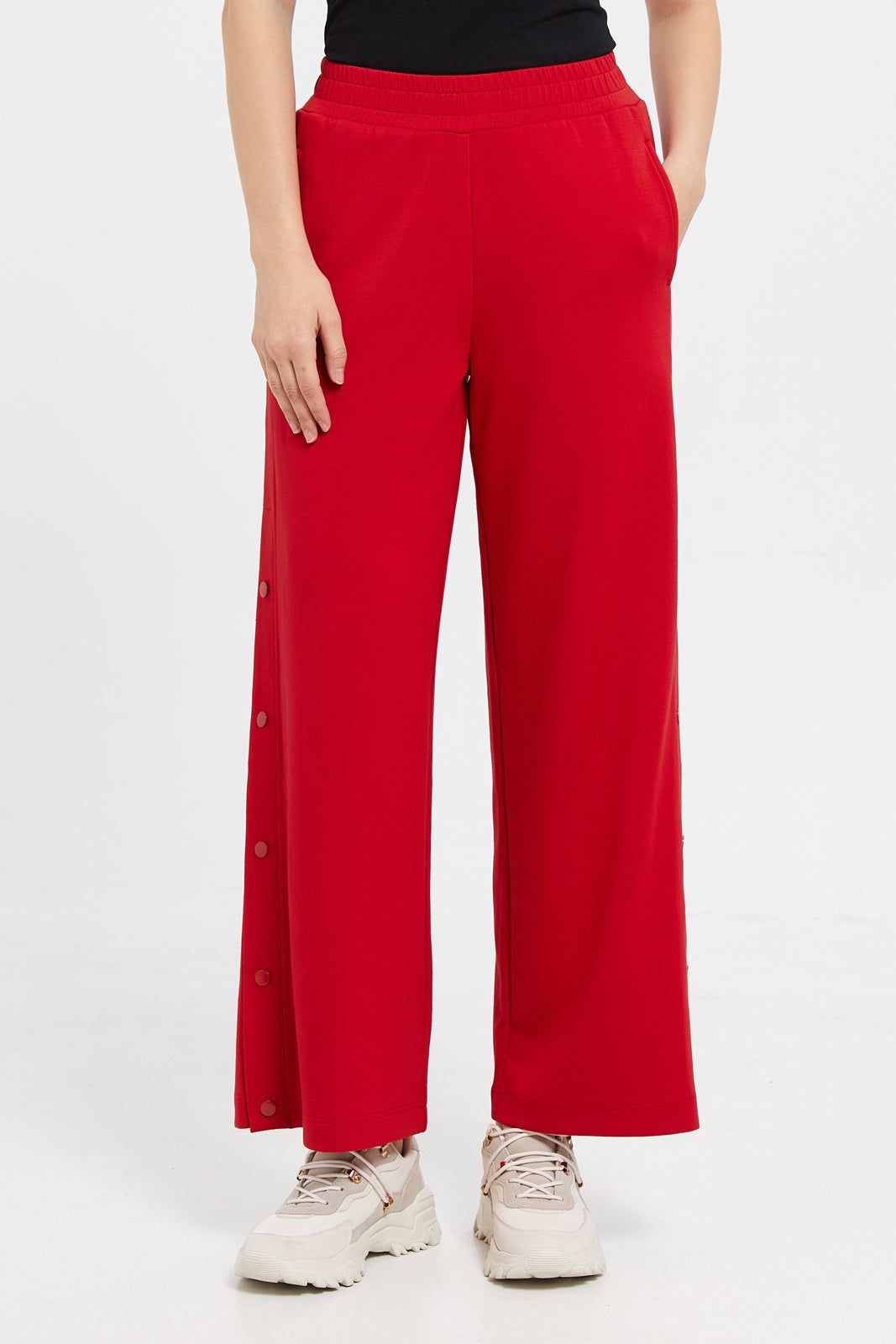 Women Red Wide Leg Trousers sold by Redtag