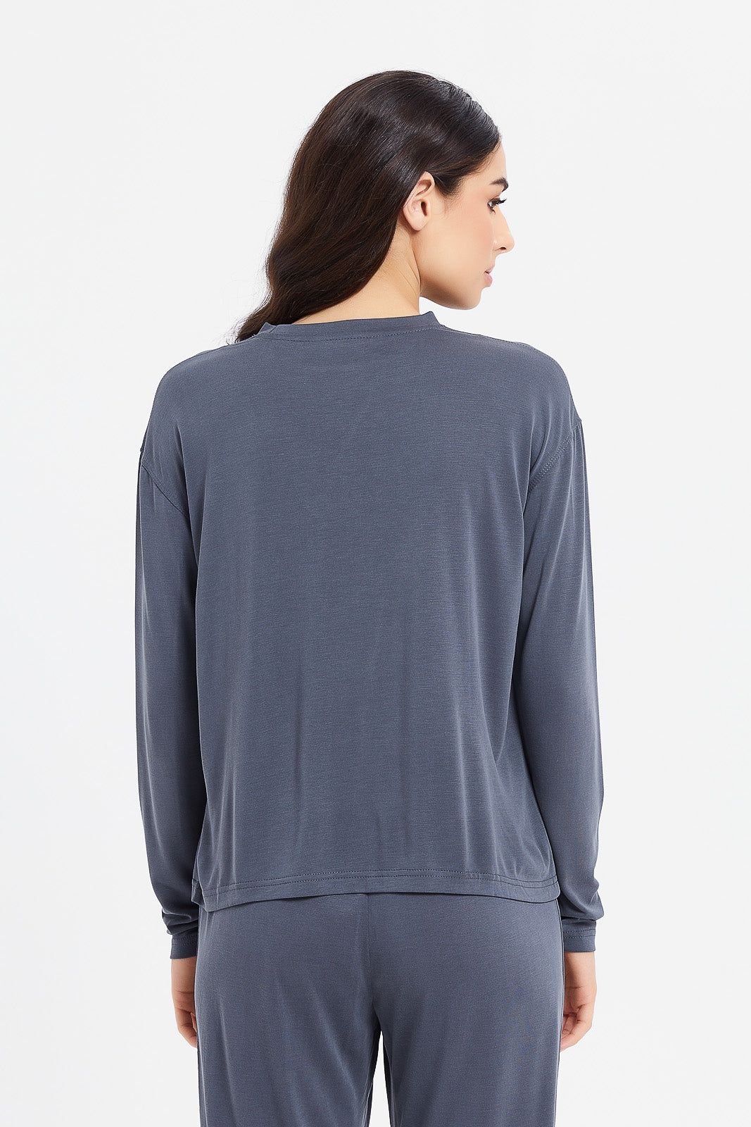 Women Grey Crew Neck Long Sleeve T-Shirt sold by Redtag product image thumbnail 3