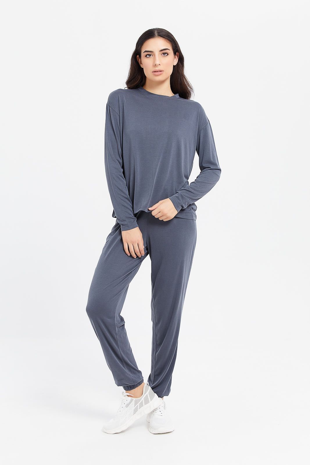 Women Grey Crew Neck Long Sleeve T-Shirt sold by Redtag product image thumbnail 2
