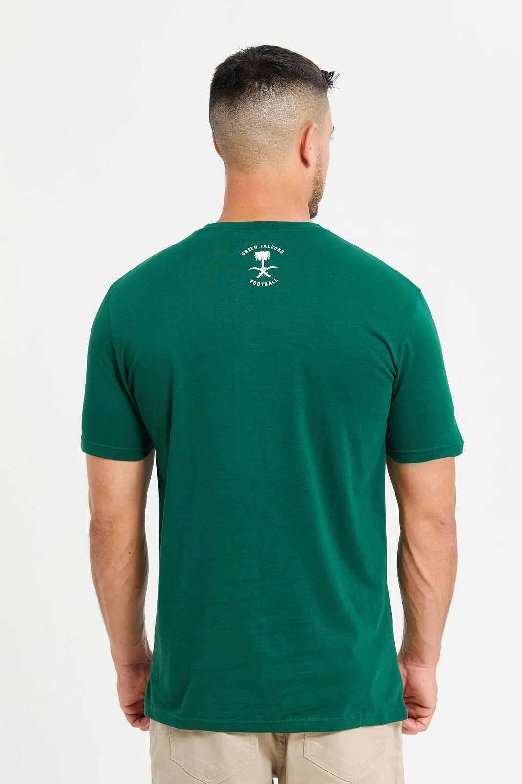 Men Green KSA National Day T-Shirt sold by Redtag product image thumbnail 3