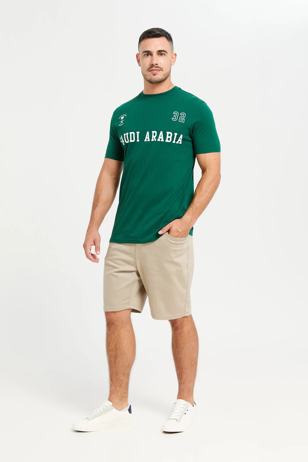 Men Green KSA National Day T-Shirt sold by Redtag product image thumbnail 2