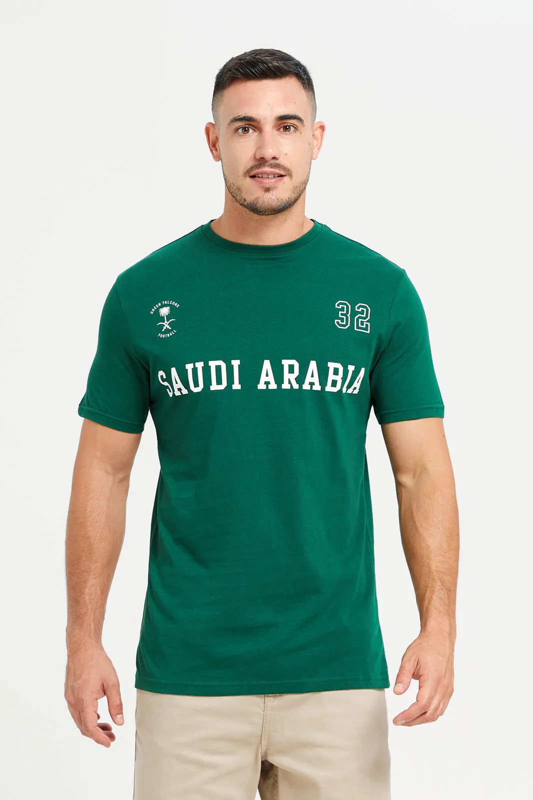 Men Green KSA National Day T-Shirt sold by Redtag