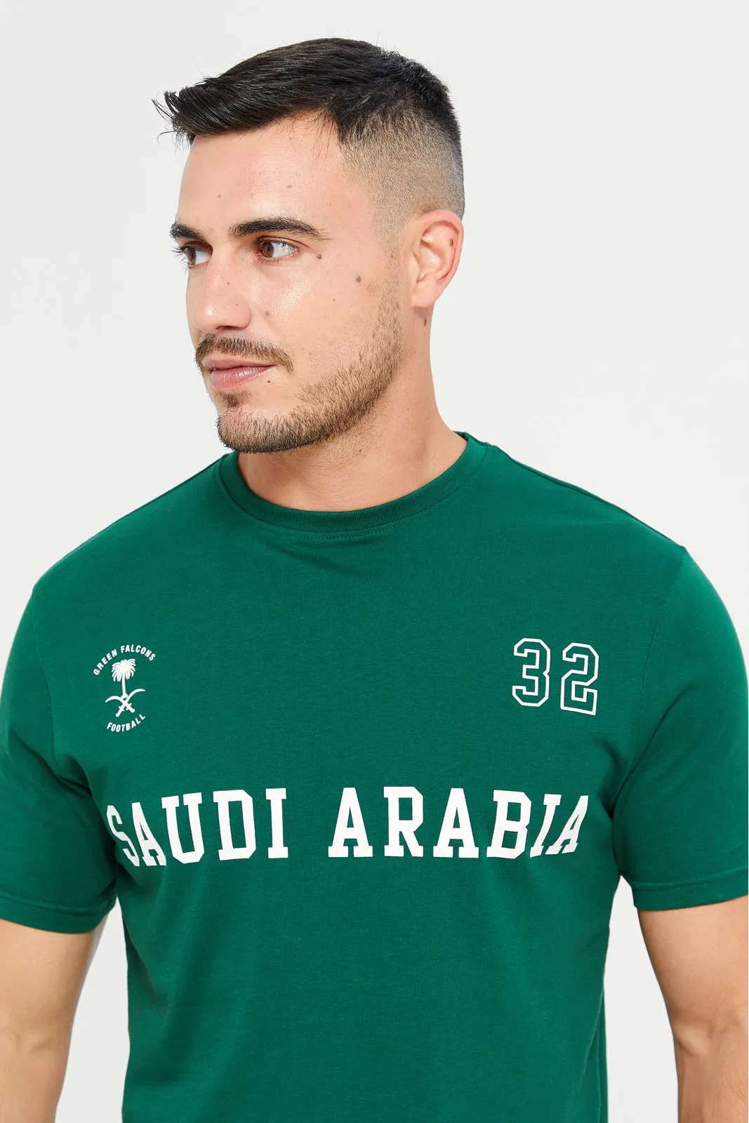 Men Green KSA National Day T-Shirt sold by Redtag product image thumbnail 4