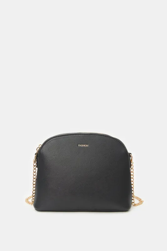 Women Black Embellished Cross Body Bag sold by Redtag